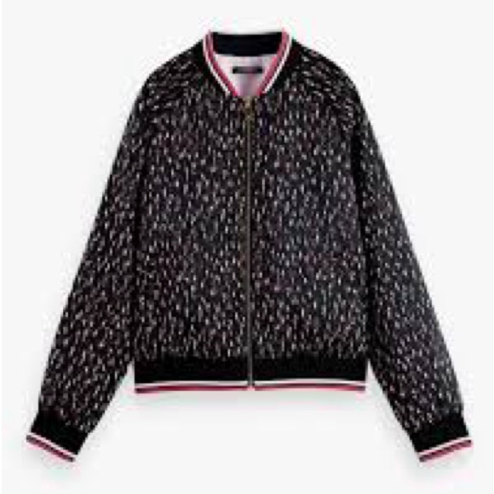 Scotch & Soda Black And White Bomber Jacket